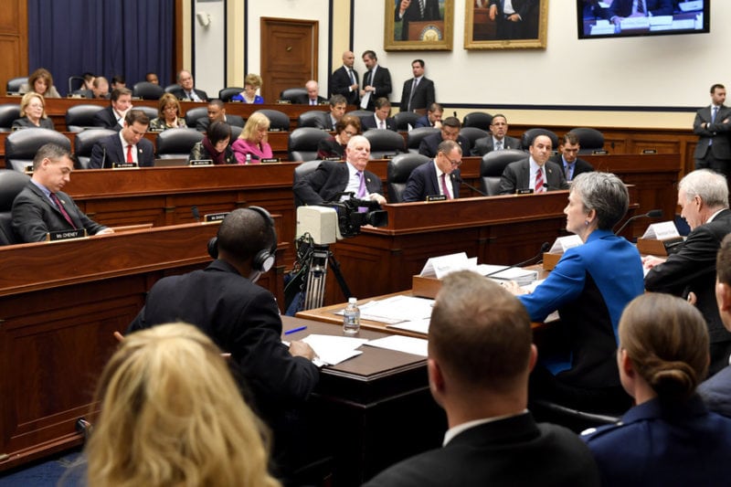 Secretary of the Air Force Heather Wilson testifies before the U.S. House of Representatives Armed Services Committee about the Air Forces fiscal 2019 budget March 20, 2018, in Washington, D.C. (U.S. Air Force photo by Wayne Clark)
