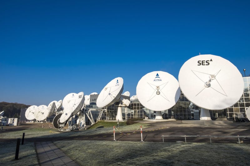 SES antennas at the satellite operator's headquarters in Luxembourg. Photo Credit: SES