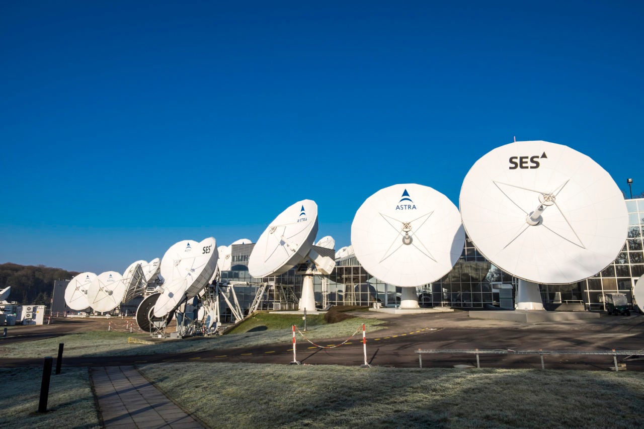 SES antennas at the satellite operator's headquarters in Luxembourg. Photo Credit: SES