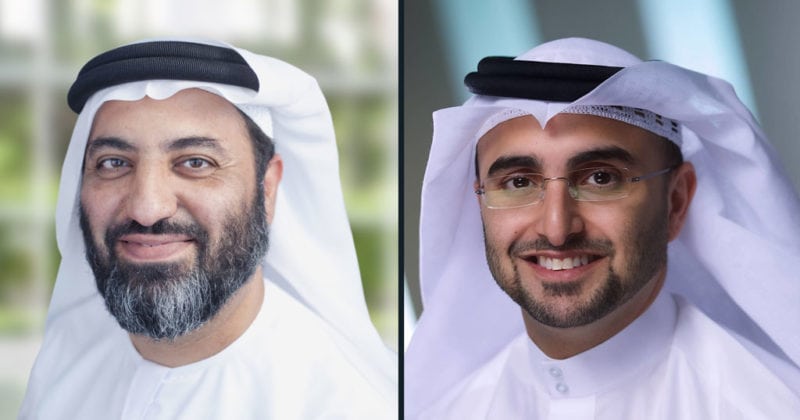 Left: Ahmed Ali Al Shamsi, Thuraya CEO; right: Masood M. Sharif Mahmood, Yahsat CEO.