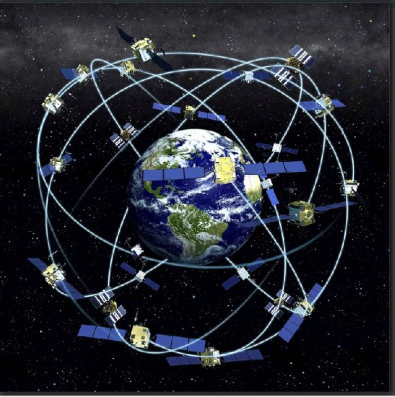 GPS satellites in orbit