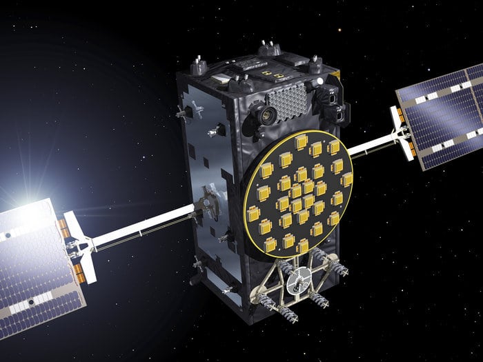 Artist’s view of a Galileo Full Operational Capability (FOC) satellite, with platforms manufactured by OHB and navigation payloads from Surrey Satellite Technology