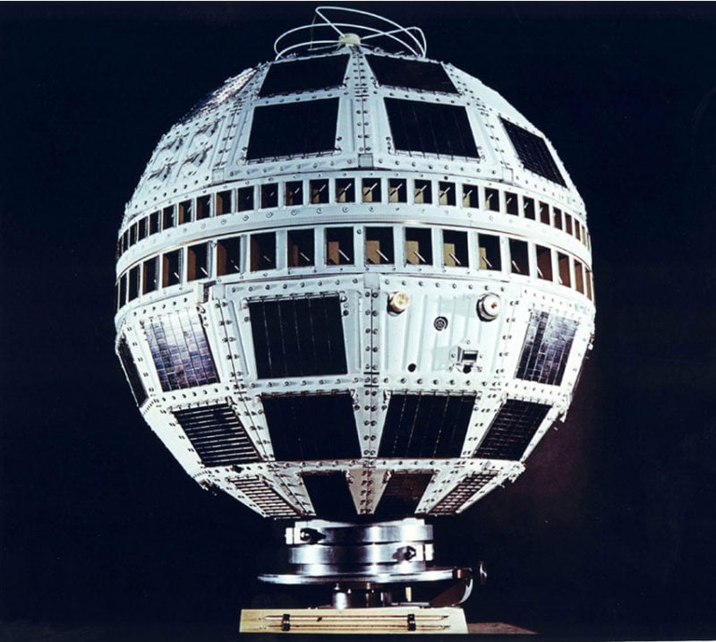 Image of the Telstar 1 satellite. Photo: NASA, Bell Labs