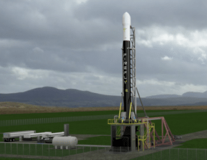 Digital rendition of the Firefly Alpha rocket.