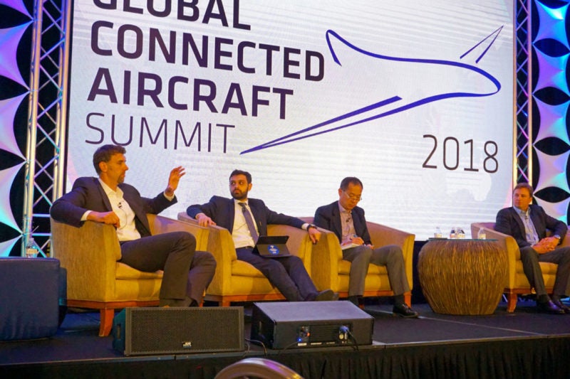 Panelists at the 2018 Global Connected Aircraft Summit.
