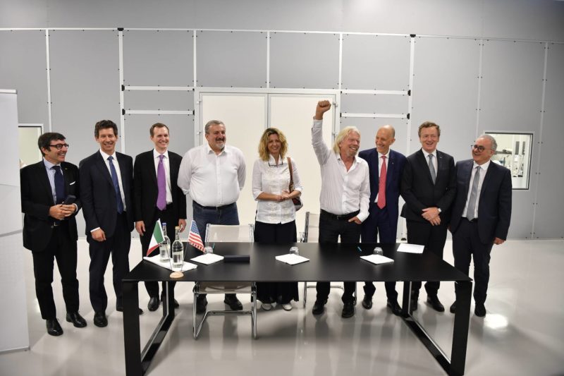 Virgin Orbit and SITAEL signing the agreement in Italy. 