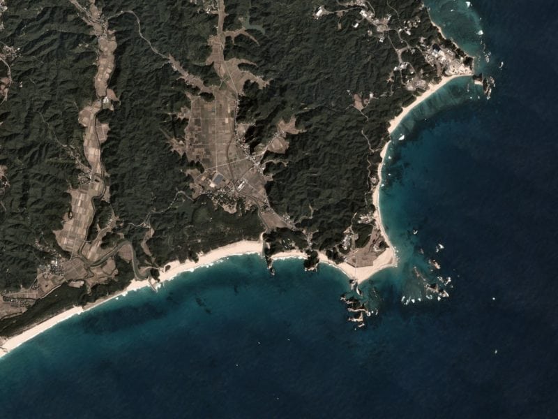 Planet satellite imagery of a coast in Japan. Photo: Planet 