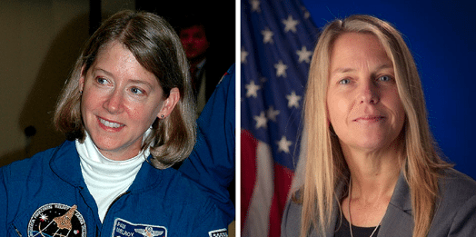 Col. Pamela Melroy (left) and Dava Newman (right). Photo: Gilmour Space Technologies