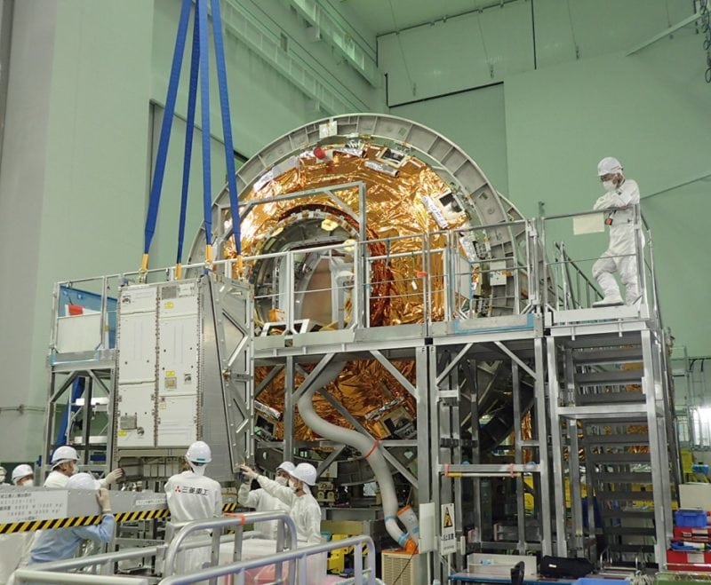 ACLS being lifted into the HTV-7 cargo vessel. Photo: Airbus