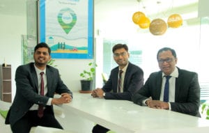 Krishna Kumar, Kunal Prasad and Chittaranjan Jena (from left to right). Photo: CropIn