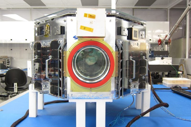 Integrated NEMO-HD Satellite in SFL Clean Room. Photo: University of Toronto Institute for Aerospace Studies