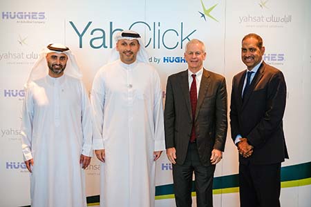 The Yahsat and Hughes teams at the signing ceremony. Photo: BroadcastPro Middle East