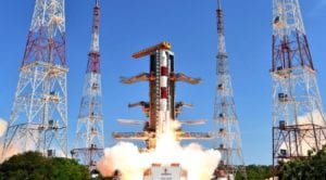 An ISRO Polar Satellite Launch Vehicle (PSLV) lifting off. Photo: ISRO