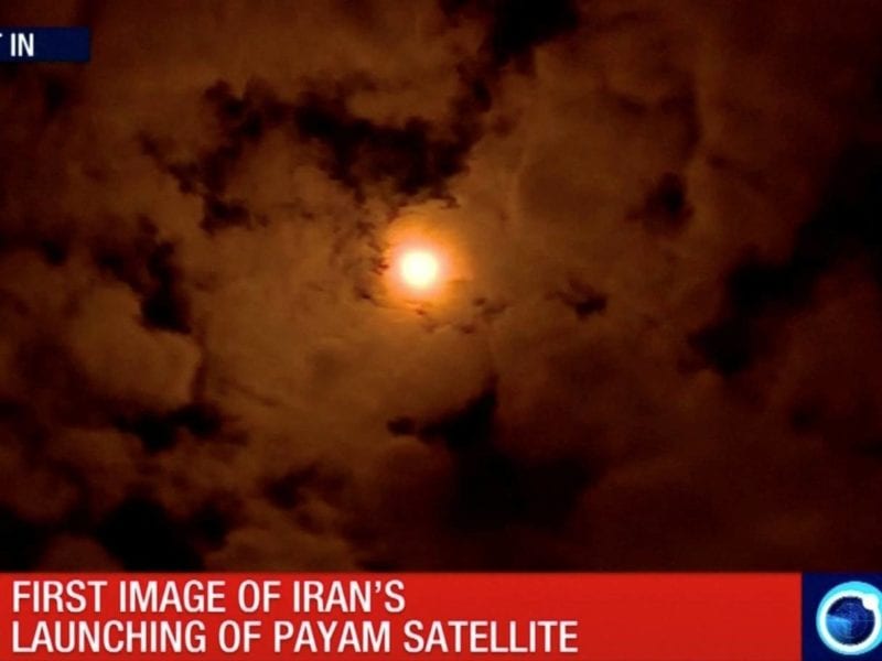 First image of Iran's launch of the Payam satellite. Photo: Reuters