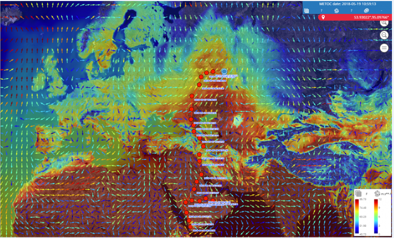 A screen capture of the Argos system. Photo: Collecte Localisation Satellite (CLS) 