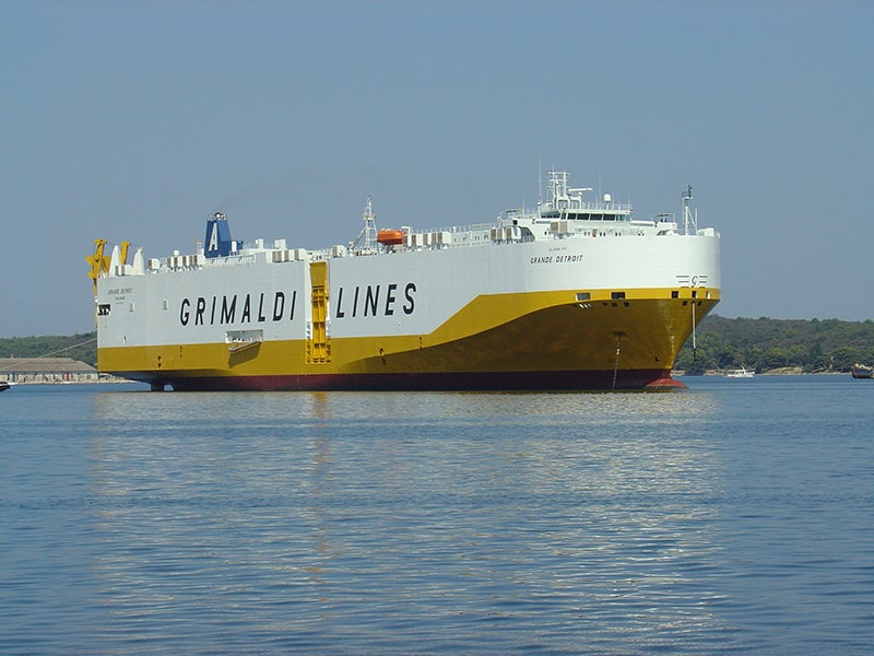 A Grimaldi Grande Detroit vessel. Photo: Telespazio