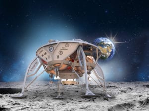 Artist rendition of SpaceIL's lunar lander, to be launched by Spaceflight. Photo: Business Wire