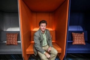 Gavin Brown, executive director of the Michigan Aerospace Manufacturers Association, leads the Michigan Launch Initiative and is photographed at his hotel in Sterling Heights, Mich. on Friday, March 15, 2019. The Initiative wants to build a rocket launch site for commercial satellites in northern Michigan. Photo: Kimberly P. Mitchell, Detroit Free Press