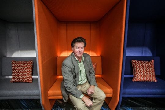 Gavin Brown, executive director of the Michigan Aerospace Manufacturers Association, leads the Michigan Launch Initiative and is photographed at his hotel in Sterling Heights, Mich. on Friday, March 15, 2019. The Initiative wants to build a rocket launch site for commercial satellites in northern Michigan. Photo: Kimberly P. Mitchell, Detroit Free Press