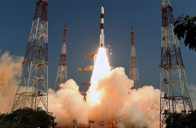 ISRO's PSLV-C45 rocket lifting off. Photo: ISRO