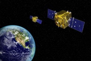 Artist rendering of satellites in the Geosynchronous Space Situational Awareness Program. Photo: U.S. Air Force