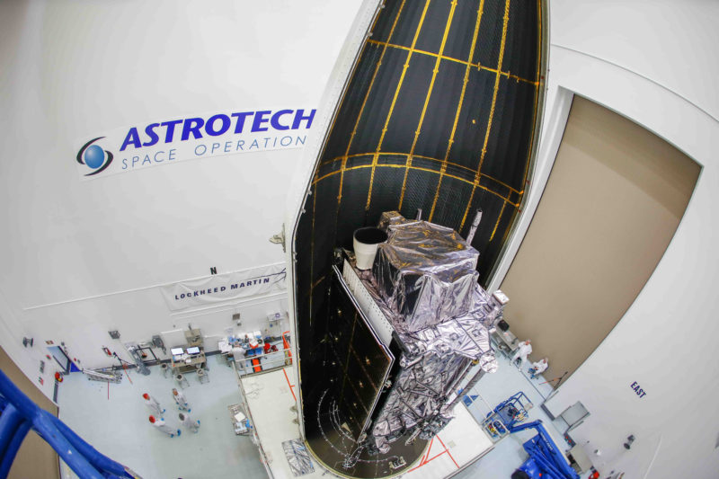 Lockheed Martin's 2nd GPS III satellite encapsulated. Photo: Lockheed Martin