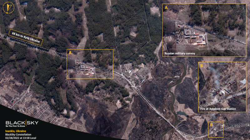 A BlackSky satellite image collected over Ivankiv, Ukraine.