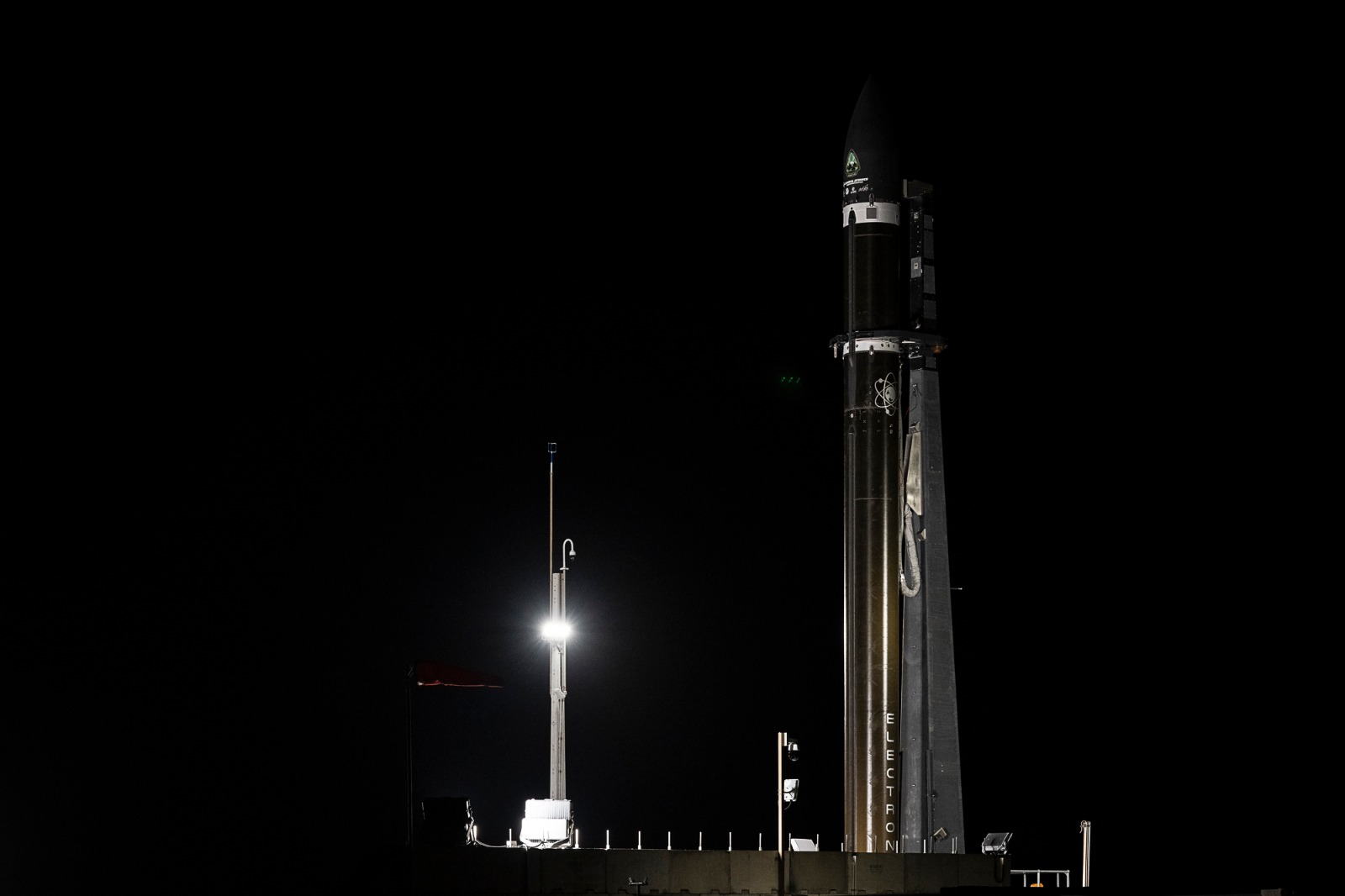 A Rocket Lab Electron on the pad at LC-1 ahead of the “It Argos Up From Here” launch. 