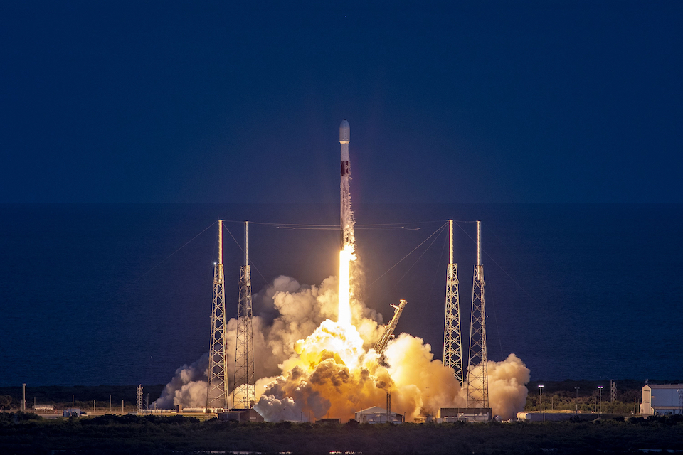 The Northrop Grumman-manufactured Intelsat’s Galaxy 33 and Galaxy 34 satellites launched aboard SpaceX’s Falcon 9 rocket. Photo: SpaceX