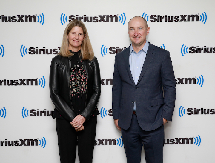 SiriusXM CEO Jennifer Witz and Maxar CEO Dan Jablonsky at SiriusXM’s headquarters in New York