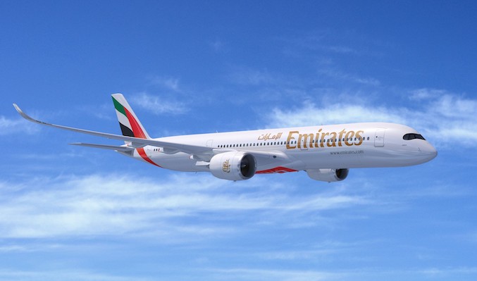 Emirates Airbus A350 aircraft. Photo: Emirates