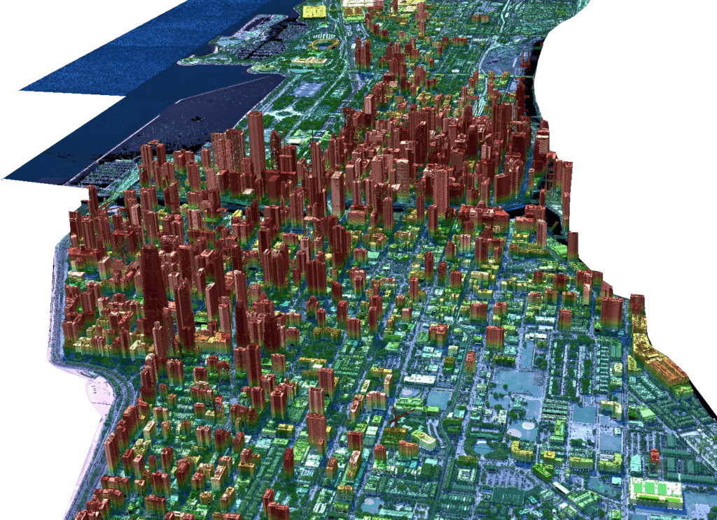 A LiDAR image of Chicago. Photo: USGS via NuView