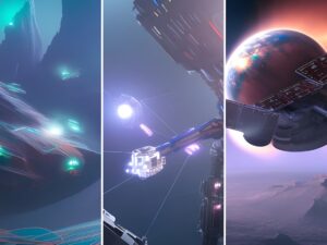 Via Satellite tasked AI image generator NightCafe with creating images about satellites and cybersecurity in the future. These images are created by NightCafe AI