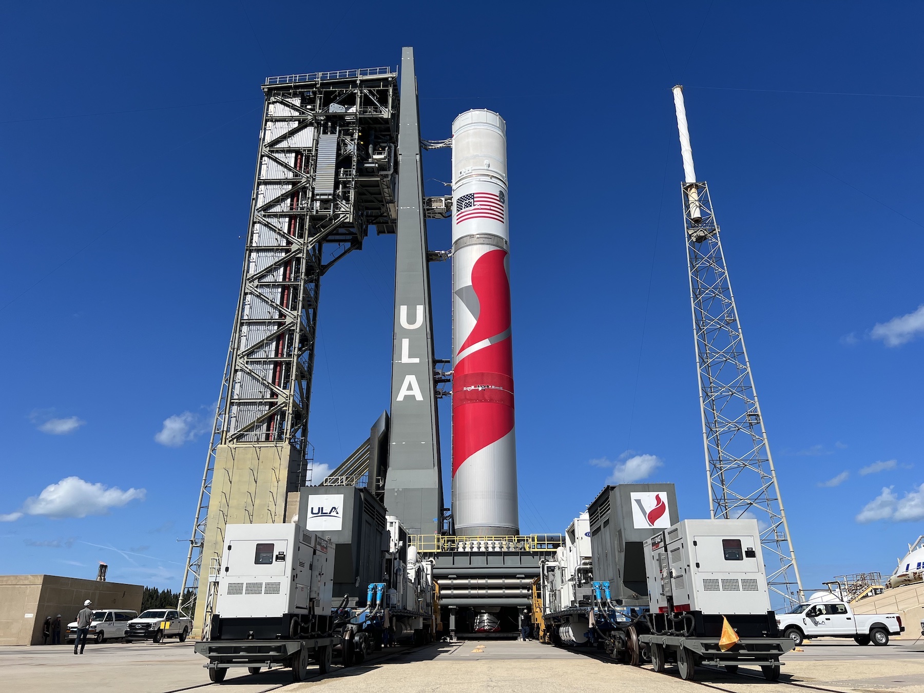 The Vulcan Certification-1 (Cert-1) rocket at Cape Canaveral in Florida in March 2023. Photo: ULA 