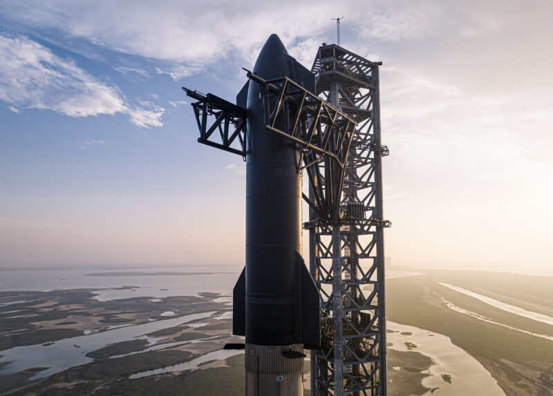 SpaceX photo taken before the Starship test flight mission in April 2023