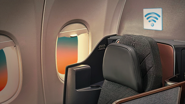 Wi-Fi on the Airbus A321neo. Photo: Korean Air 