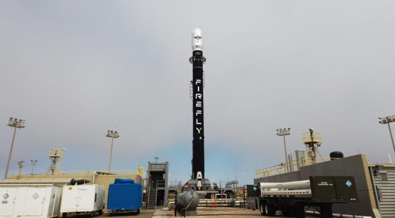 Firefly Aerospace Alpha launch vehicle on the pad. Photo: Firefly Aerospace