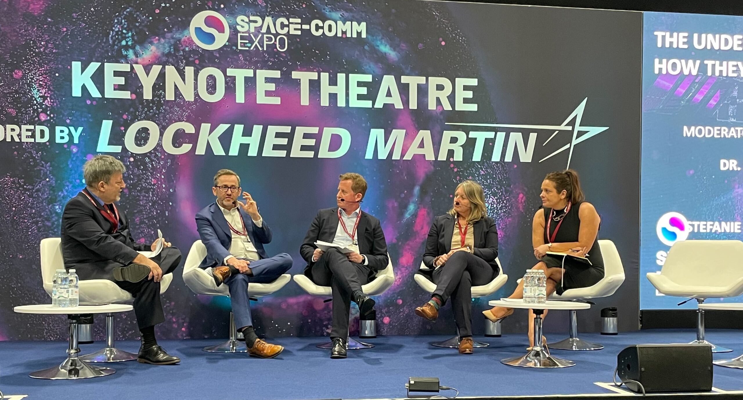 Space leaders talk about cyber threats at UK Space Comm Expo. Photo: Via Satellite 