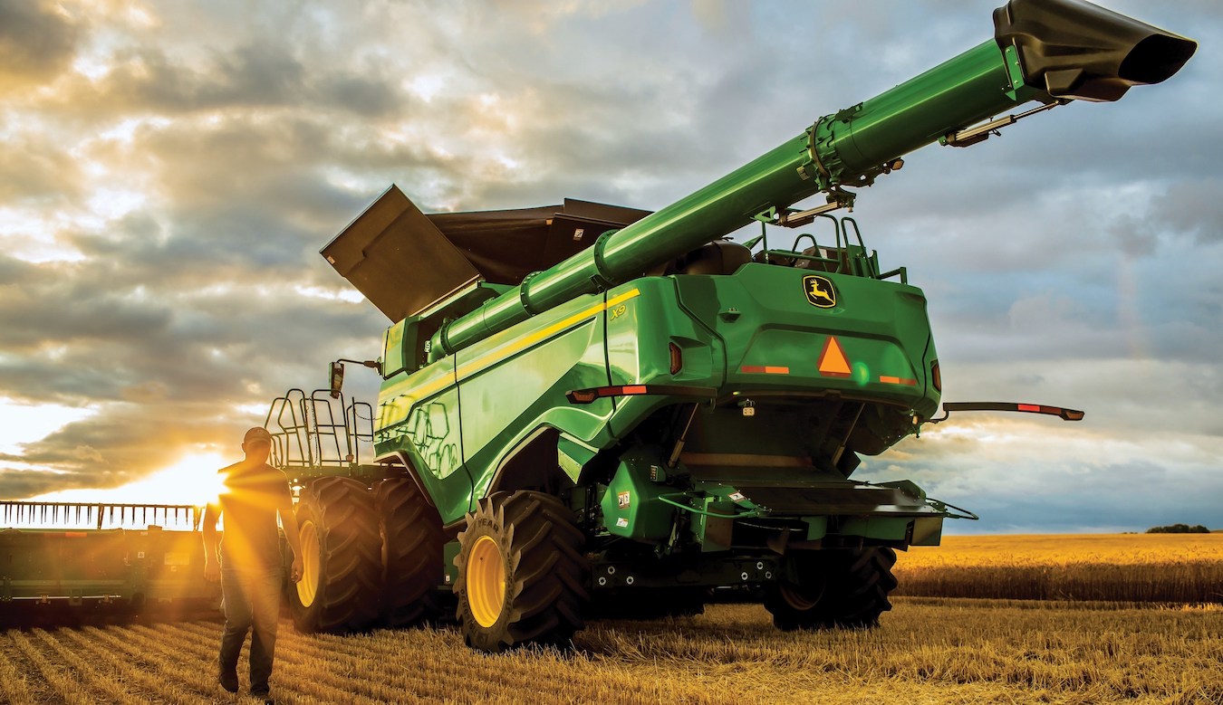 A John Deere X9 combine during harvest. Photo: John Deere via PR Newswire