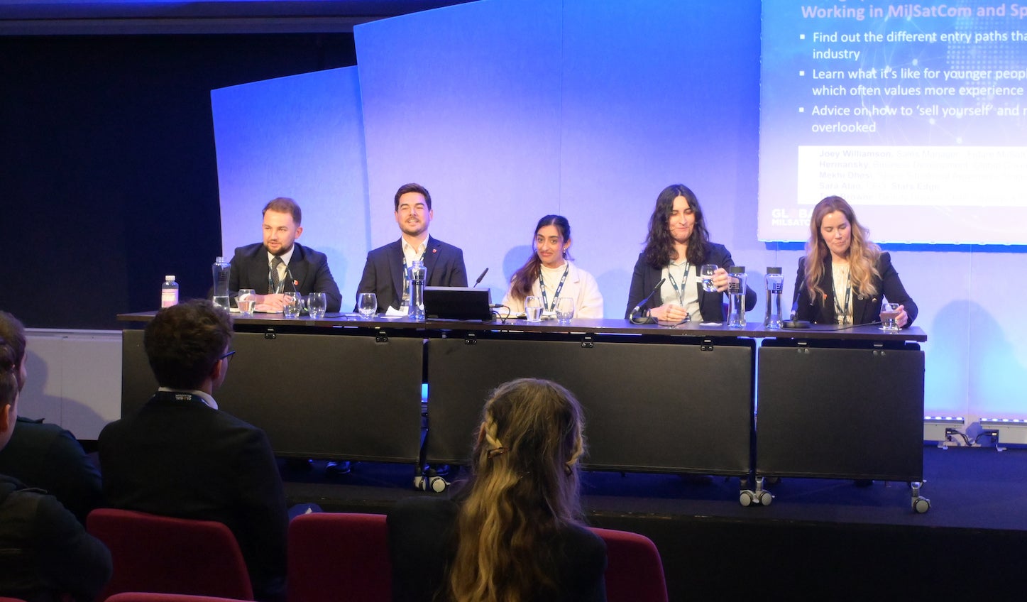 Young execs panel at Global MilSatCom in London. Photo: Via Satellite